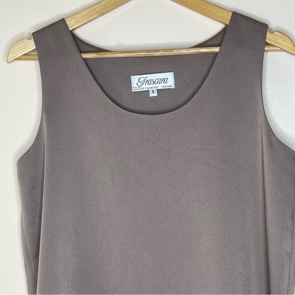 3/$20 ❤️ FRASCARA Vintage Tan Satin Relaxed Tank Top US 8 - Picture 4 of 6